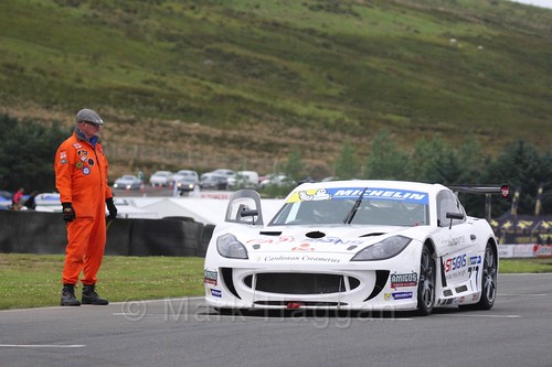 Mark Davies on the grid in the Ginetta GT4 Supercup at the BTCC Knockhill Weekend 2016