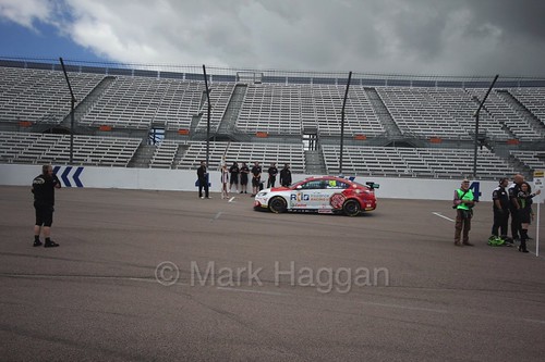 Ashley Sutton on the grid at Rockingham, August 2016