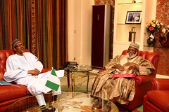 President Buhari receives in audience H.E. Abdulsalam Abubakar Former Head of State in Statehouse1