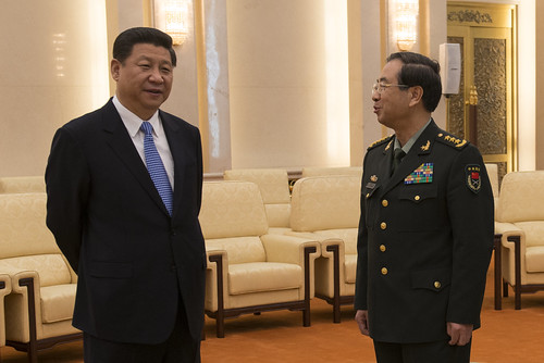 Chinese President, Xi Jinping with Gen. Fang Fenghui, Chief of the Gen. Staff in Beijing