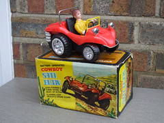 Vintage Cowboy Dune Buggy Made in Hong Kong Battery Operated Retro Boxed Toy