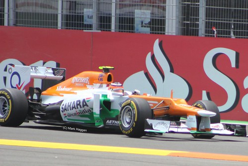 Nico Hulkenberg in his Force India F1 car at the 2012 European Grand Prix at Valencia