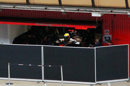 Lewis Hamilton climbs out of his McLaren at Formula One Winter Testing, Circuit de Catalunya, March 2012