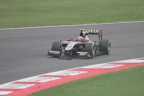 Esteban Gutiérrez in his Lotus GP2 car at Silverstone