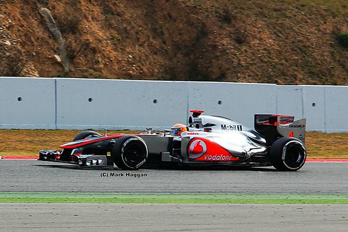Lewis Hamilton in his McLaren F1 car in Formula One Winter Testing, Circuit de Catalunya, March 2012