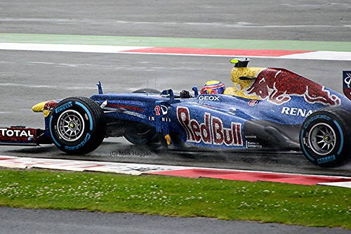 Mark Webber in his Red Bull Racing F1 car at Silverstone