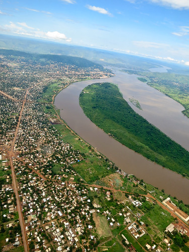 A closer shot of Cite Lumiere and Bangui's Plage (riverfront)