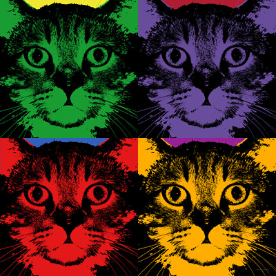 pop art cat portrait