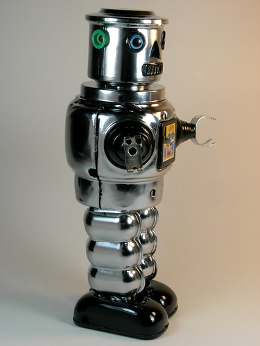 R-35 Mechanical Robot Tin Toy Windup Masudaya Style 