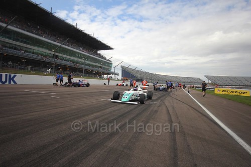 Billy Monger on the British F4 grid at Rockingham, August 2016