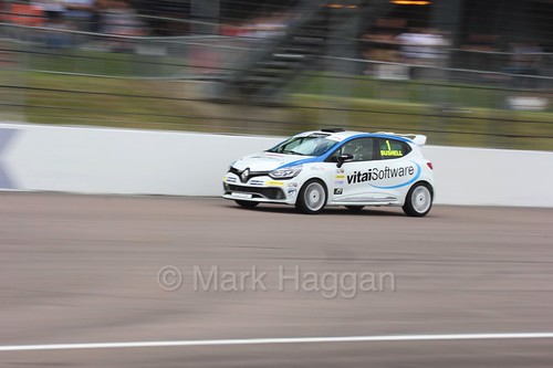 Mike Bushell at Rockingham during the Clio Cup, August 2016