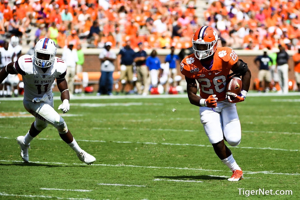 Clemson Football Photo of Tavien Feaster and SC State