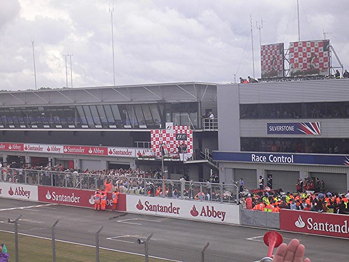 The podium celebration with Lewis Hamilton winning the 2008 British Grand Prix