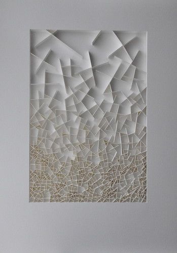 Herman Coppus papierreliëf 50x70cm