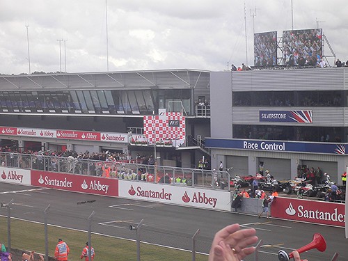 Lewis Hamilton gets out of his car after winning the 2008 British Grand Prix