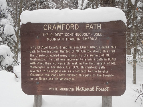 Historic Crawford Path Sign on Mt. Pierce