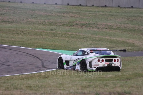 Callum Pointon in the Ginetta GT4 Supercup at Rockingham, August 2016