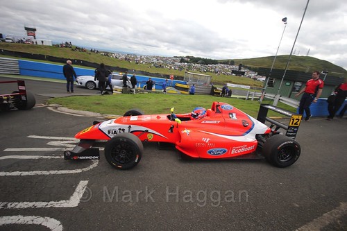 Ayrton Simmons ahead of the final British Formula Four race during the BTCC Knockhill Weekend 2016