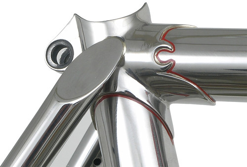 <p>Seat cluster from a Waterford polished stainless steel frame with Richard Sachs' Newvex lugs.</p>