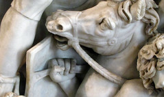 Ludovisi Battle Sarcophagus, detail with horse's head