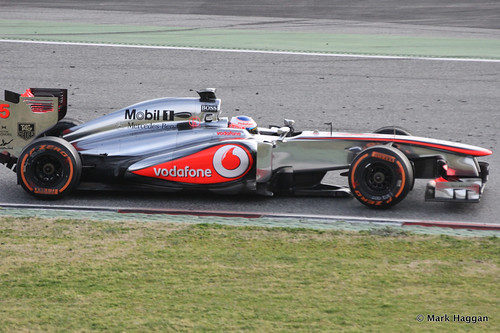 Jenson Button in his McLaren in Formula One Winter Testing, 3rd March 2013
