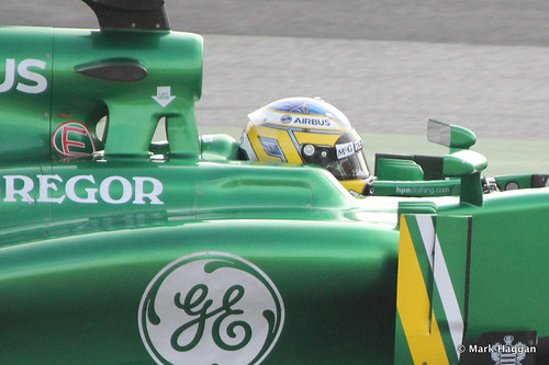 Charles Pic in his Caterham at Formula One Winter Testing 2013