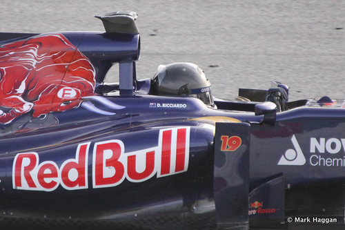 Daniel Ricciardo in his Toro Rosso at Formula One Winter Testing 2013