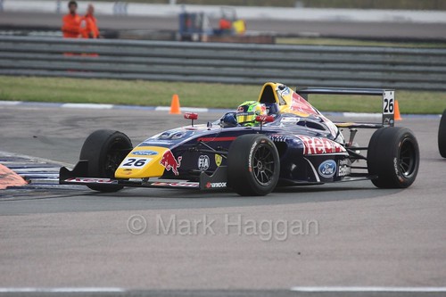 Luis Leeds in British Formula Four at Rockingham, August 2016