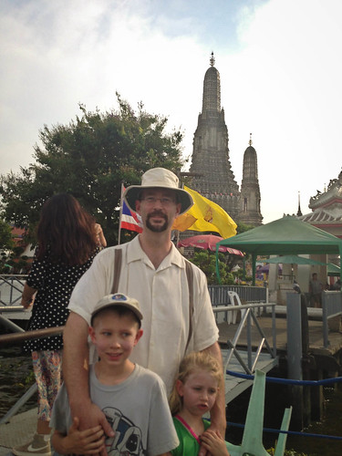 Ben and the kids on the pier outside Wat Arun • <a style="font-size:0.8em;" href="http://www.flickr.com/photos/96277117@N00/8644603978/" target="_blank">View on Flickr</a>