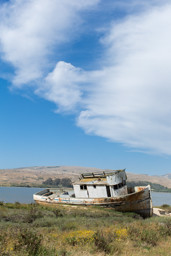 Abandoned boat in point reyes
