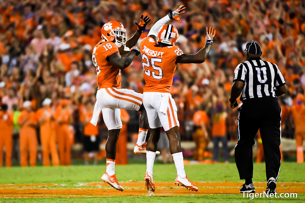 Clemson Football Photo of Louisville and Cordrea Tankersley and Jadar Johnson