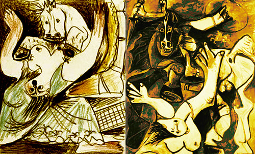 Rapto de las Sabinas, escenificación de Nicolas Poussin (1635), ambientación y encuadres de Pablo Picasso (1950). • <a style="font-size:0.8em;" href="http://www.flickr.com/photos/30735181@N00/8747961200/" target="_blank">View on Flickr</a>