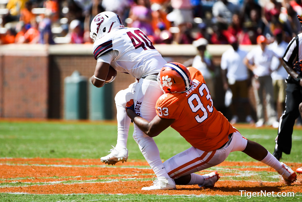 Clemson Football Photo of Sterling Johnson and SC State