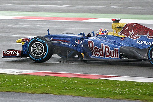 Sebastian Vettel in his Red Bull Racing F1 car at Silverstone