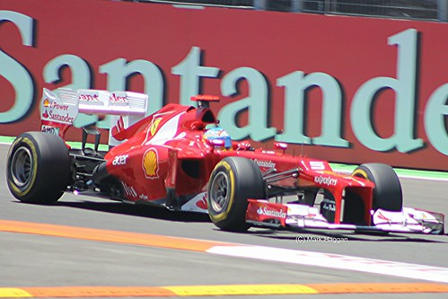 Fernando Alonso in his Ferrari F1 car during the 2012 European Grand Prix in Valencia