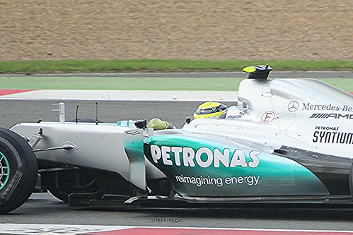 Nico Rosberg in his Mercedes at the 2012 British Grand Prix at Silverstone