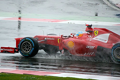 Fernando Alonso's Ferrari at Silverstone