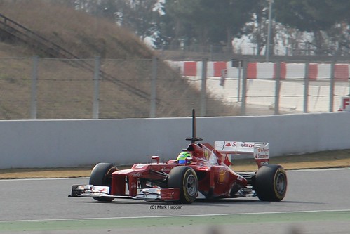 Felipe Massa in his Ferrari at Winter Testing, Circuit de Catalunya, March 2012