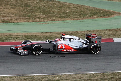 Jenson Button in his McLaren in Winter Testing, Circuit de Catalunya, March 2012