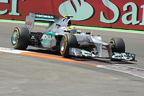 Nico Rosberg in his Mercedes F1 car during the 2012 European Grand Prix in Valencia