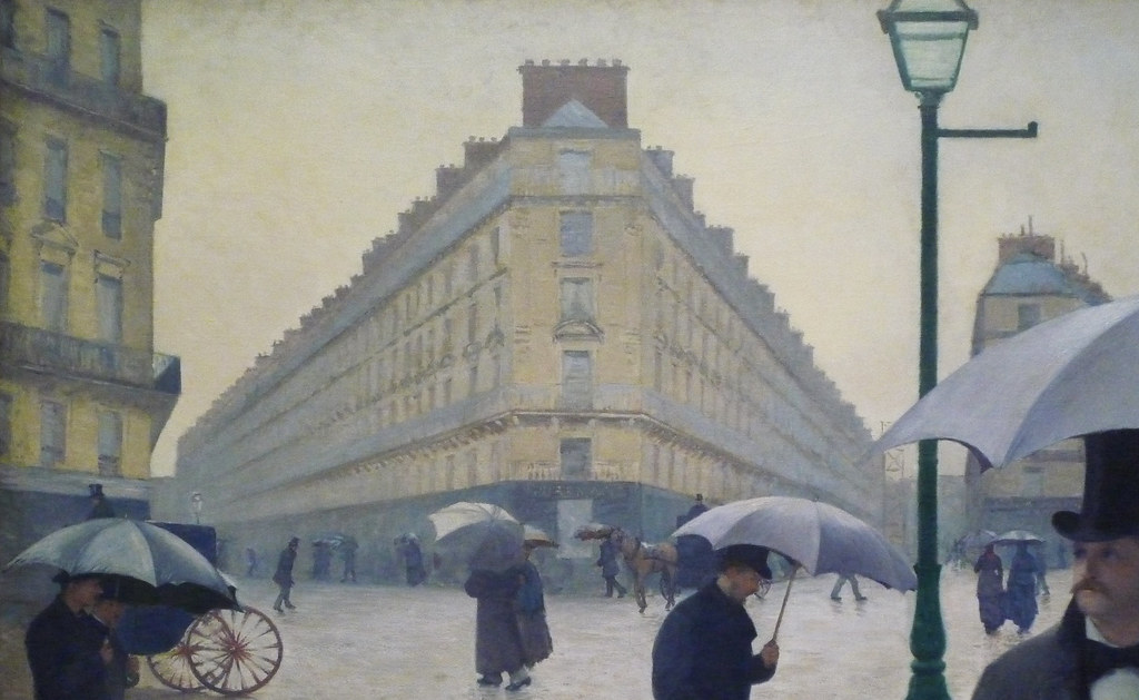 Gustave Caillebotte, Paris Street; Rainy Day, building