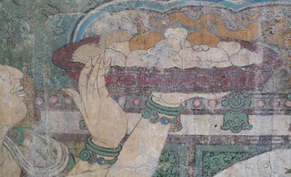 Buddha of Medicine Bhaishajyaguru, detail with offerings