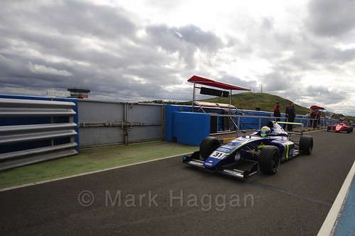 Max Fewtrell after the final British Formula Four race during the BTCC Knockhill Weekend 2016