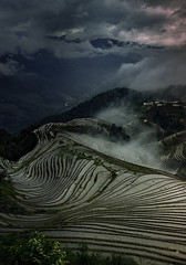 After sunset in Longsheng.