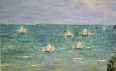 Monet, Cliff Walk at Pourville, with detail of boats