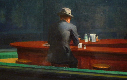 Hopper, Nighthawks with detail of lone man