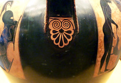 Exekias, Attic black figure amphora, handle motif