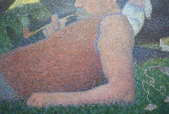 Seurat, A Sunday on La Grande Jatte—1884, detail with smoker's arm