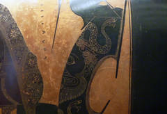 Exekias, Attic black figure amphora, detail with Ajax's shield close