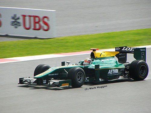 Jules Bianchi in his Lotus in GP2 at the 2011 British Grand Prix at Silverstone